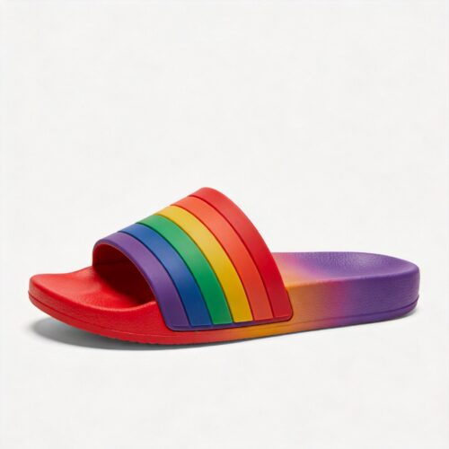 Vietnamese Rubber Rainbow Gradient Slide Sandals