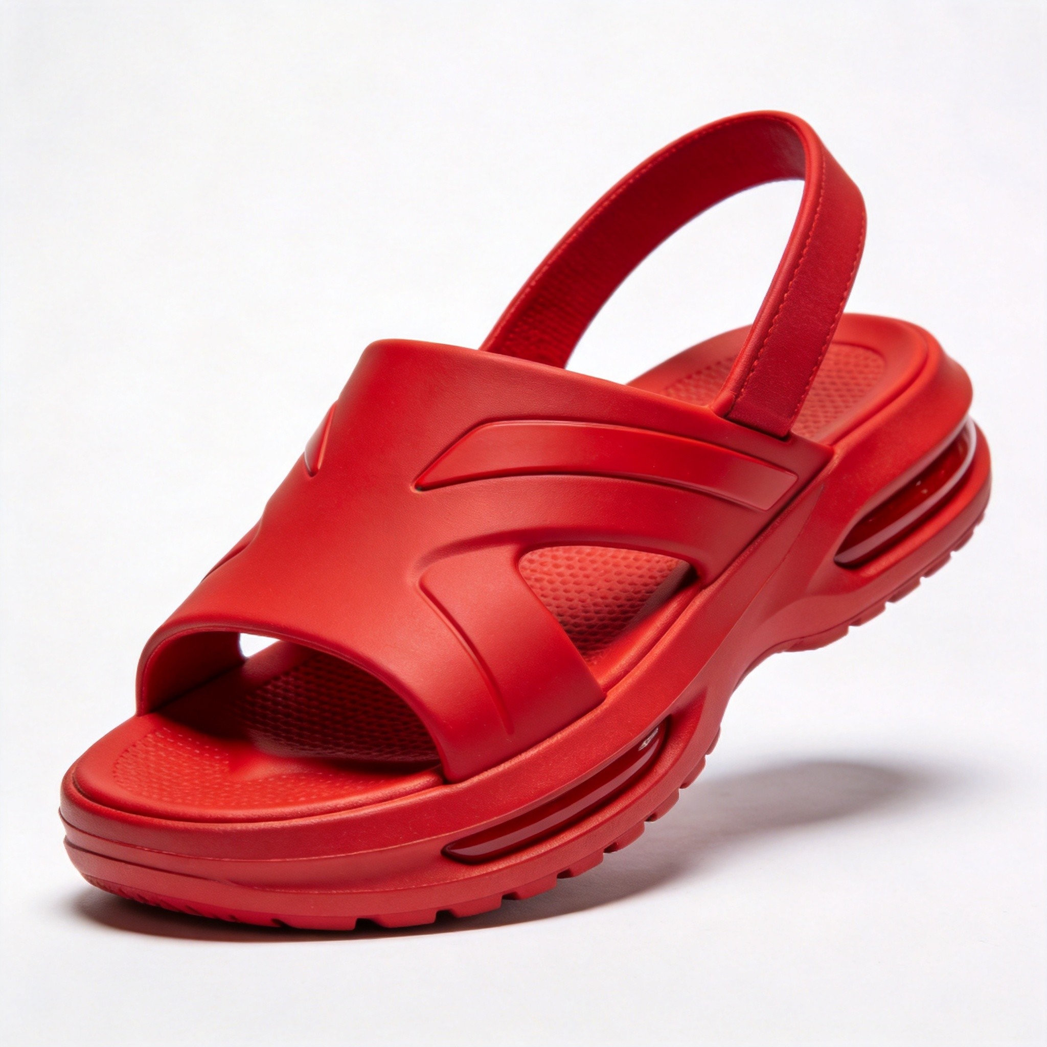 Vietnamese Rubber Red Sport Style Slide Sandals